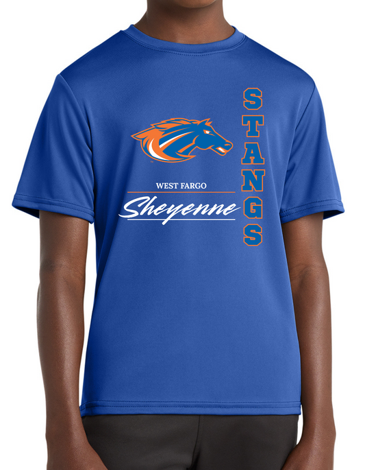 Stangs Vertical Youth Dry Fit Tee, Long Sleeve , Hoodie