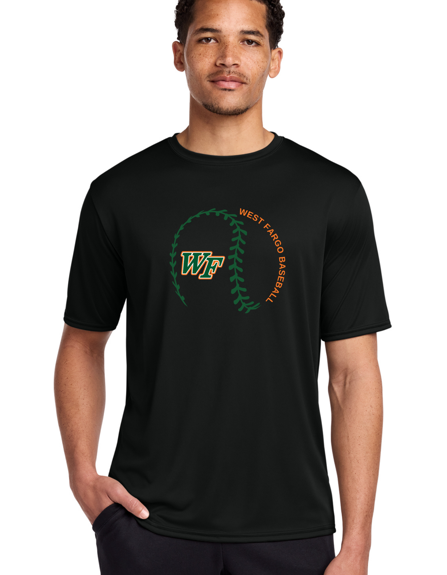 WF Logo Baseball Stitches Dry Fit Tee, Long Sleeve or Hoodie