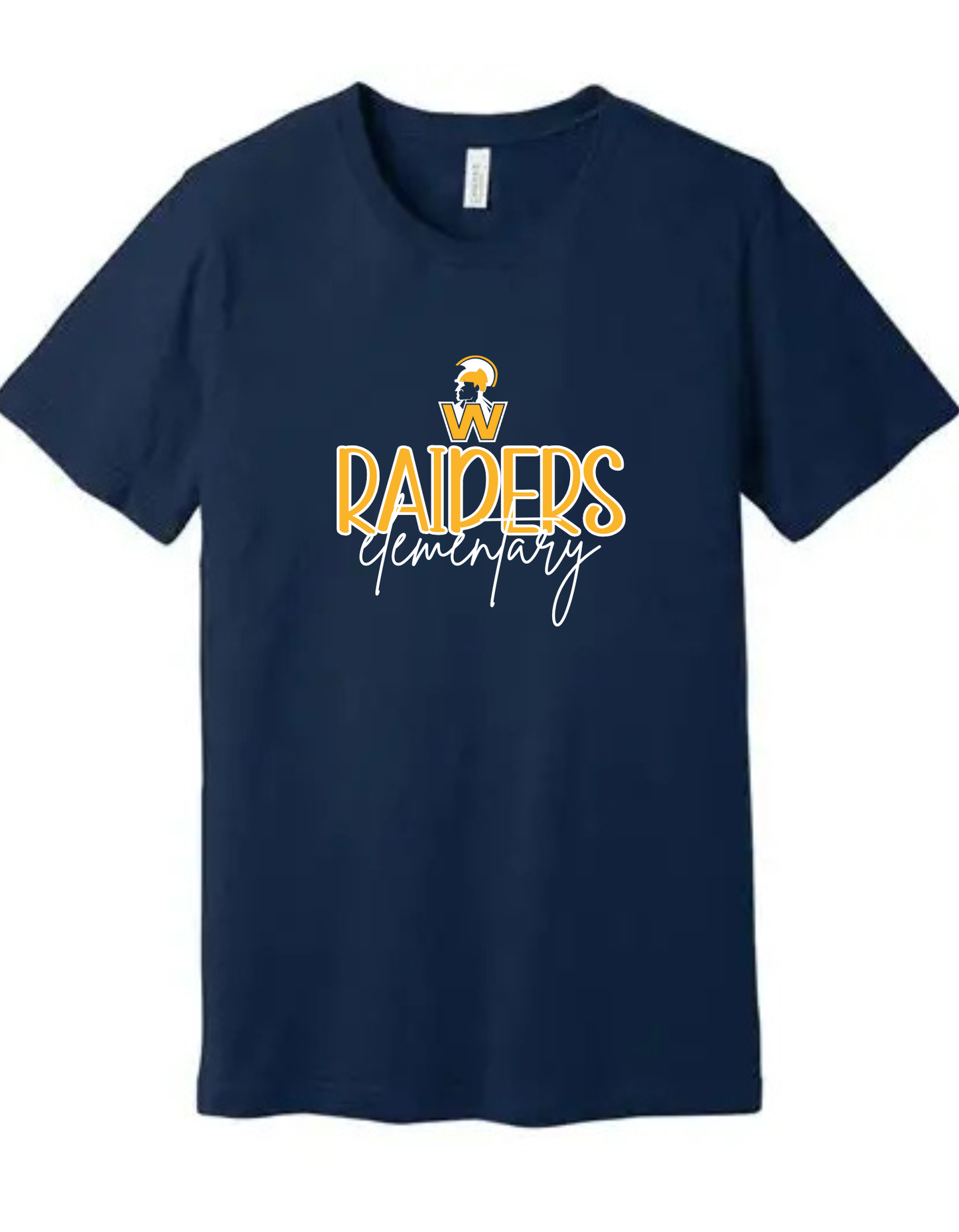 Navy Washington Raiders Elementary Tee, Crew, or Hoodie