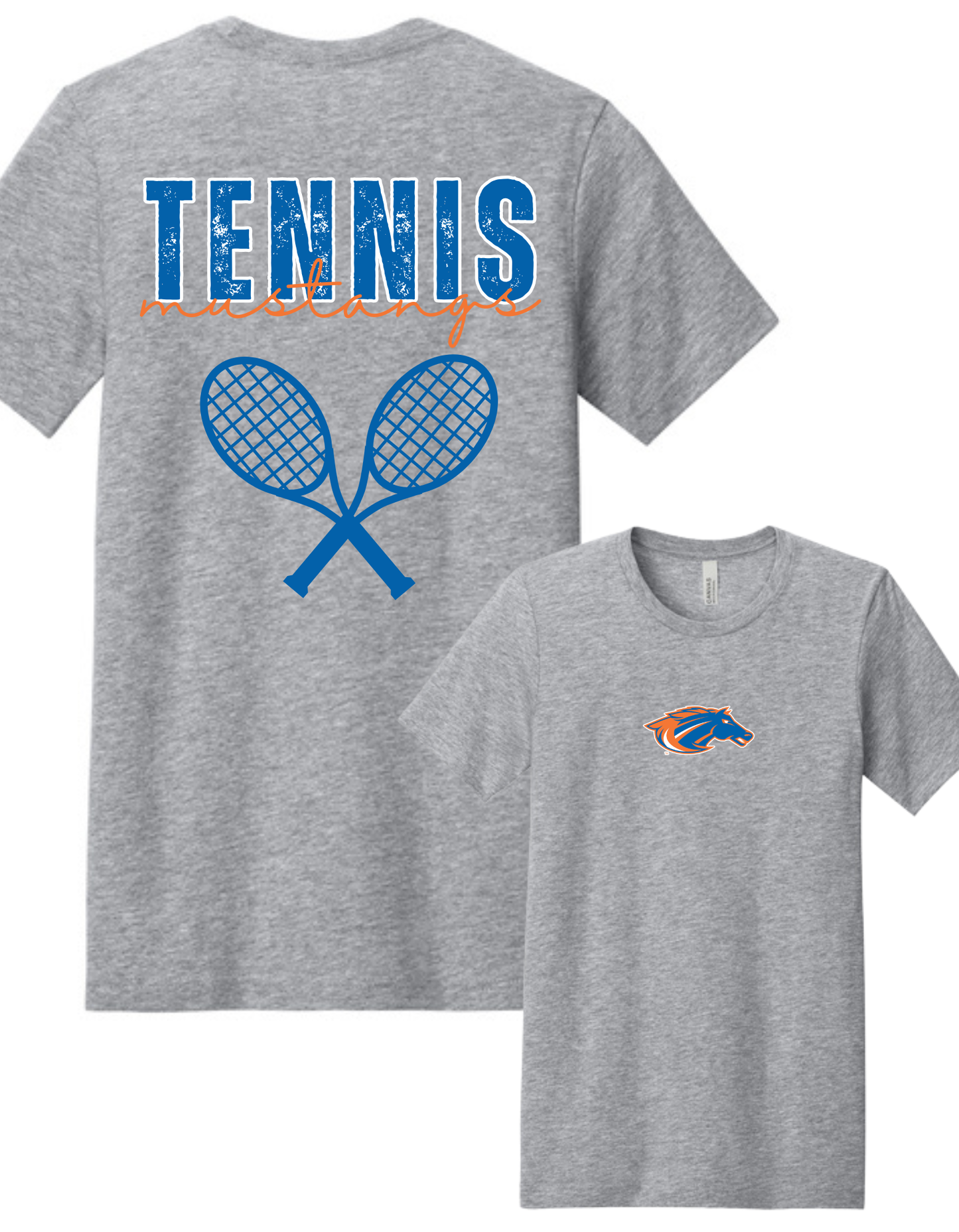 Mustangs Tennis Tee, Crew or Hoodie