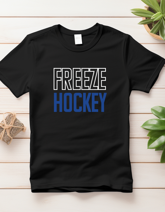 Freeze Hockey Block Letter Tank, Tee, Crew