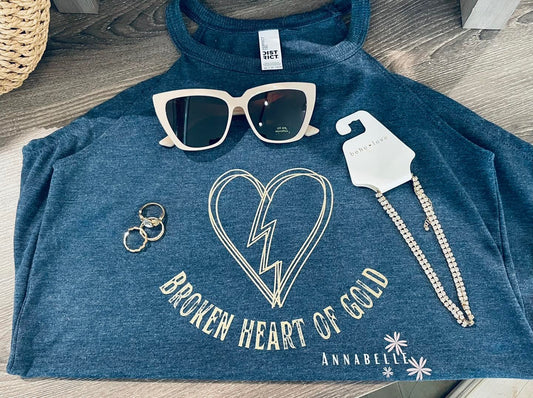 Broken Heart of Gold Rocker Tank-Annabelle