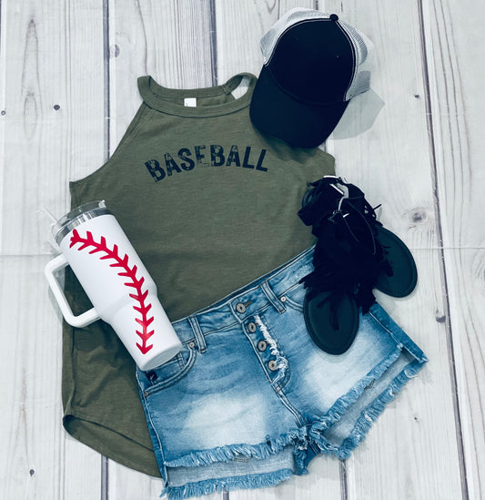 Vintage Baseball Rocker Tank