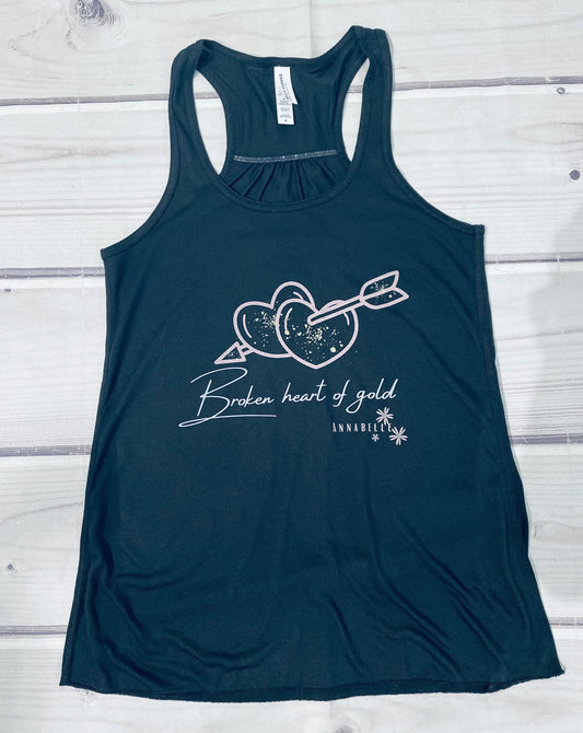 Broken Heart of Gold Heart with Arrows-Annabelle