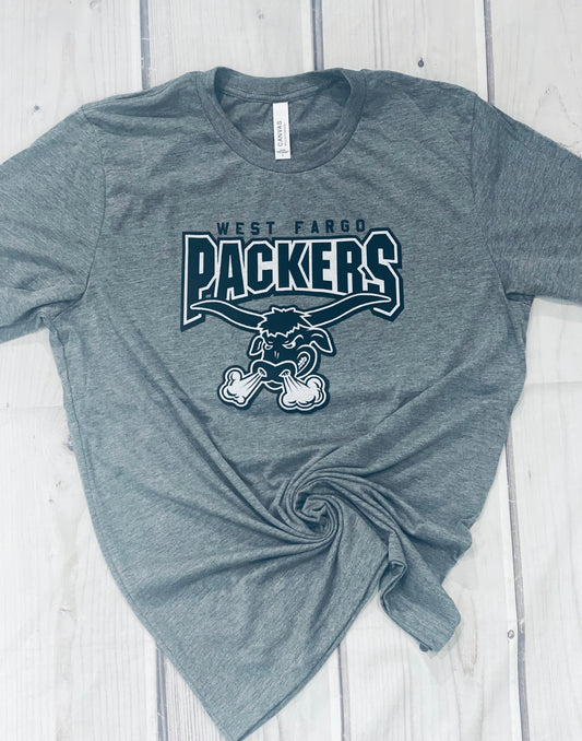 West Fargo Packer Black Logo Tee