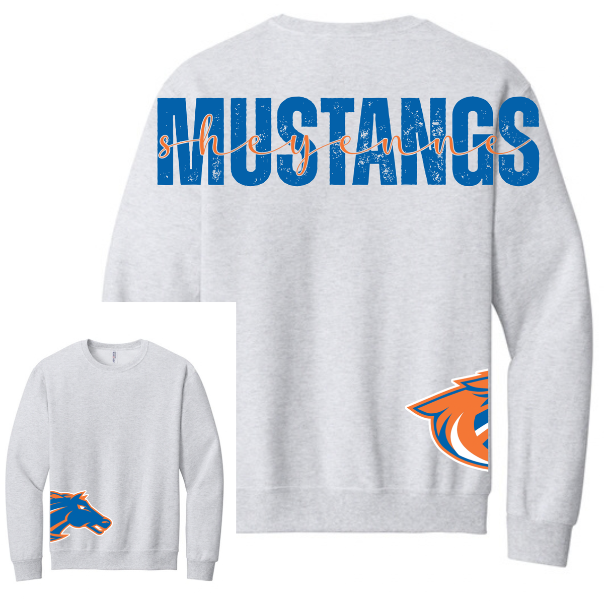 Mustangs Large Letter Side Logo Crew