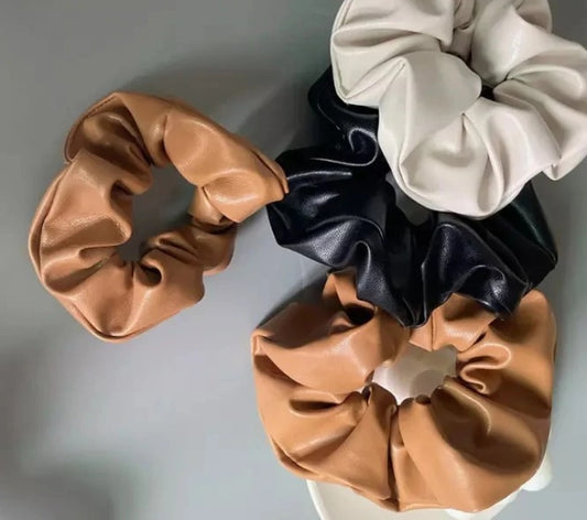 Faux Leather Scrunchie