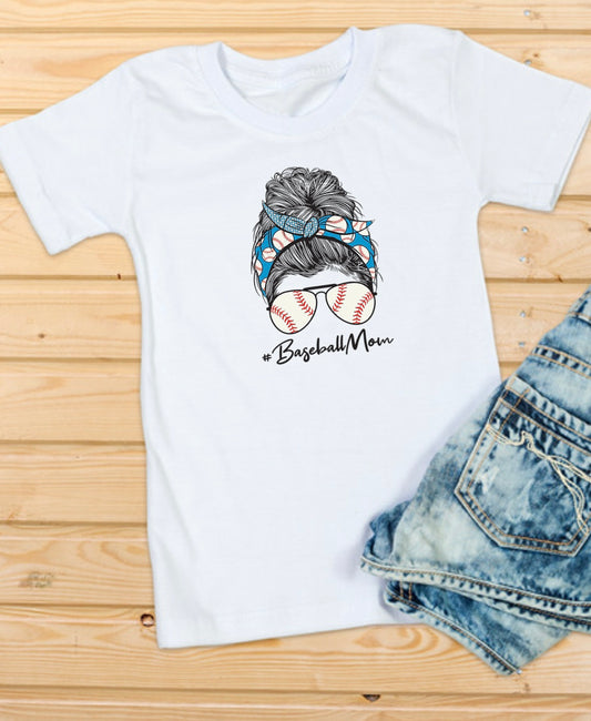 Baseball Mom Messy Bun Tee