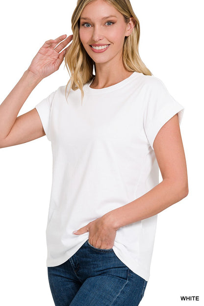 Cuffed Capsule Tee - White