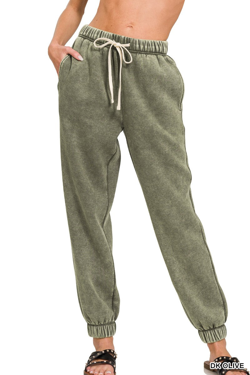 Acid Washed Fleece Sweatpants