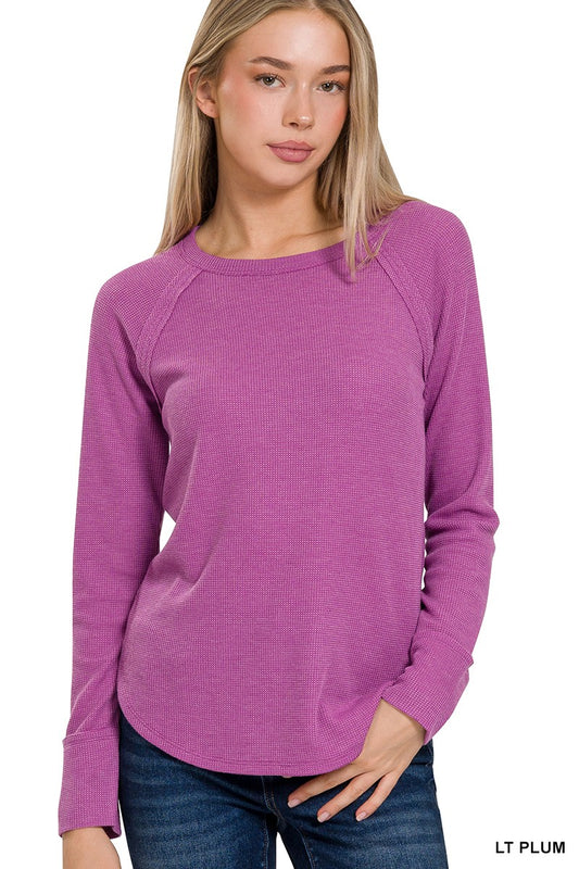 Soft Waffle Long Sleeve in Plum