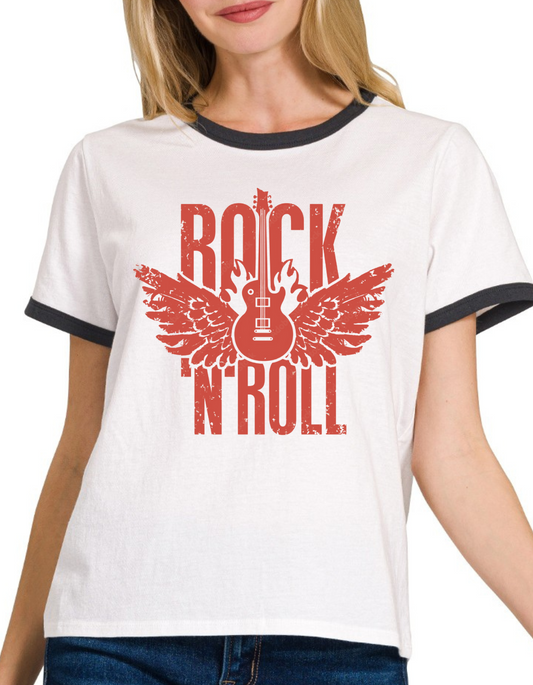 Rock and Rolled Black Trim Tee