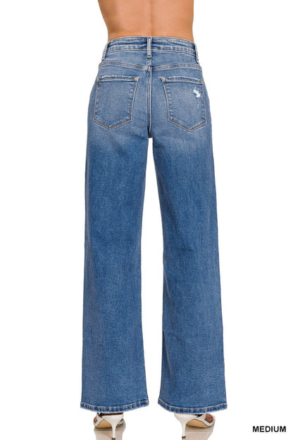 High Waist Straight Denim Jeans