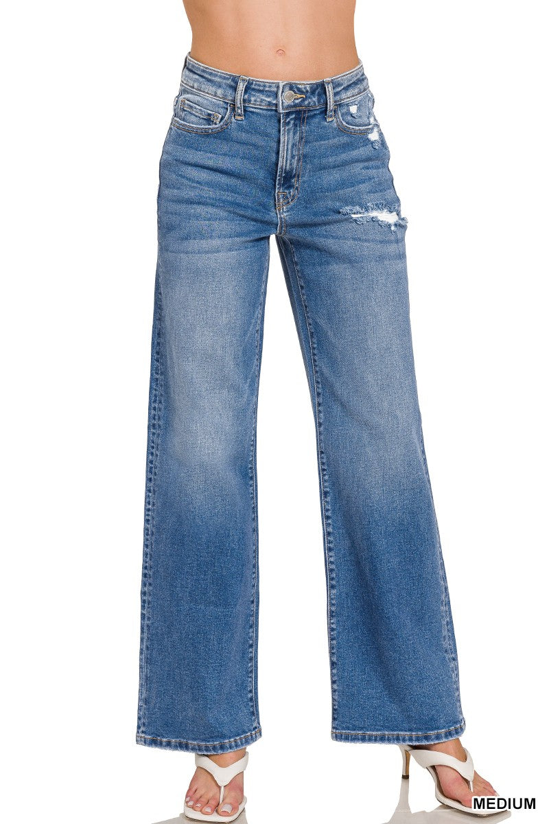 High Waist Straight Denim Jeans