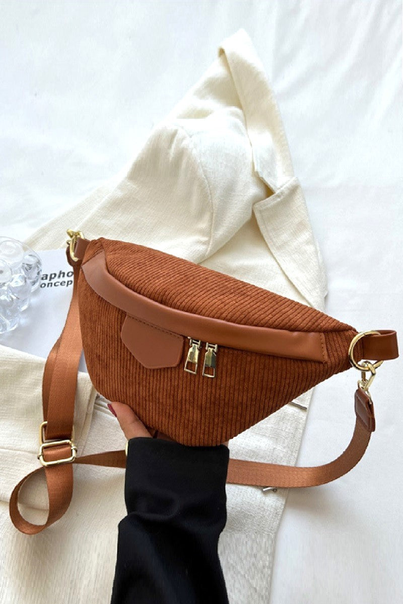 Corduroy Bum Bag in Camel