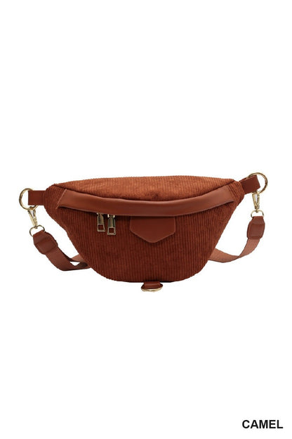 Corduroy Bum Bag in Camel