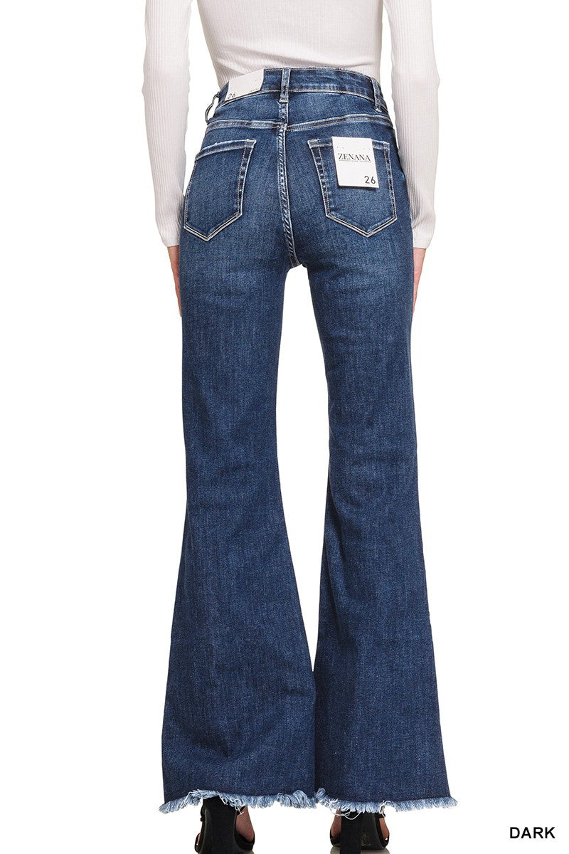 Raw Hem Bell Bottom Jeans