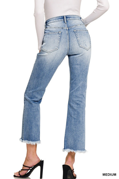 High Rise Straight Crop Denim