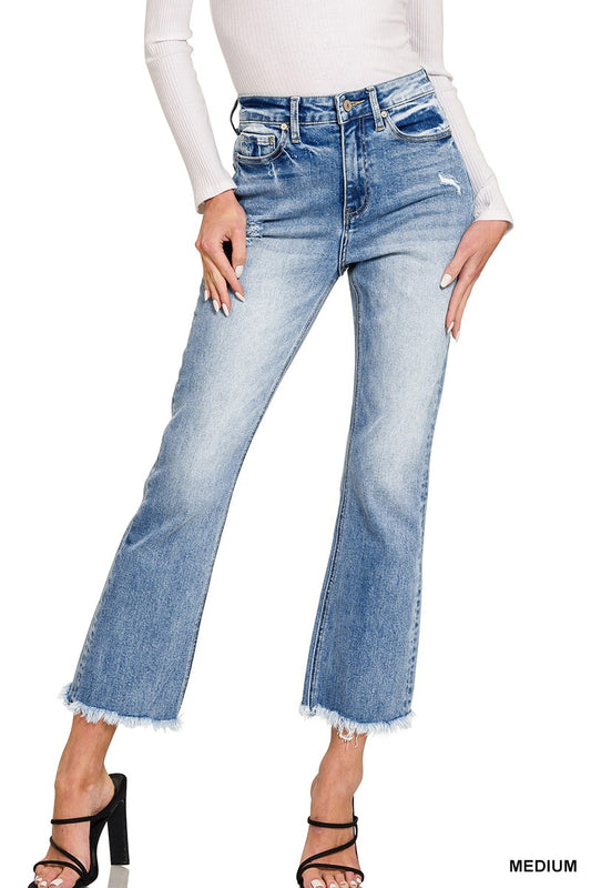 High Rise Straight Crop Denim