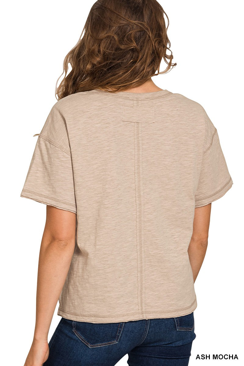Cotton Slub Tee - Mocha