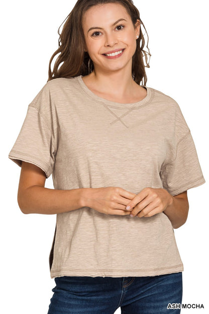 Cotton Slub Tee - Mocha