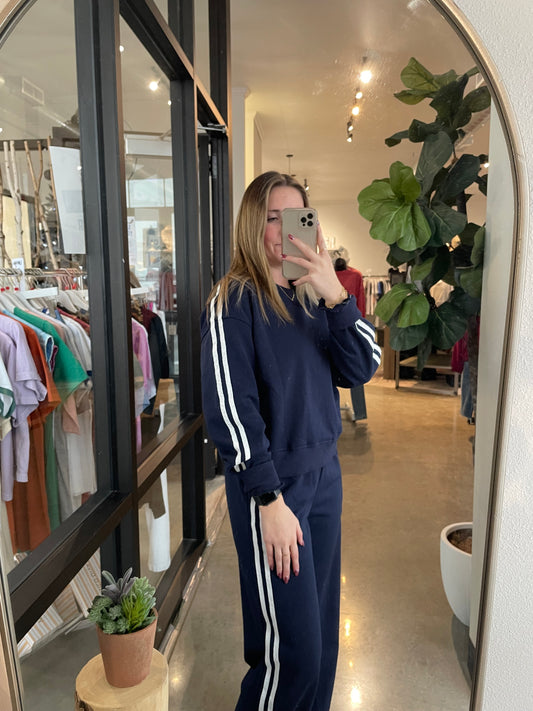 Varsity Sweat Set in Navy