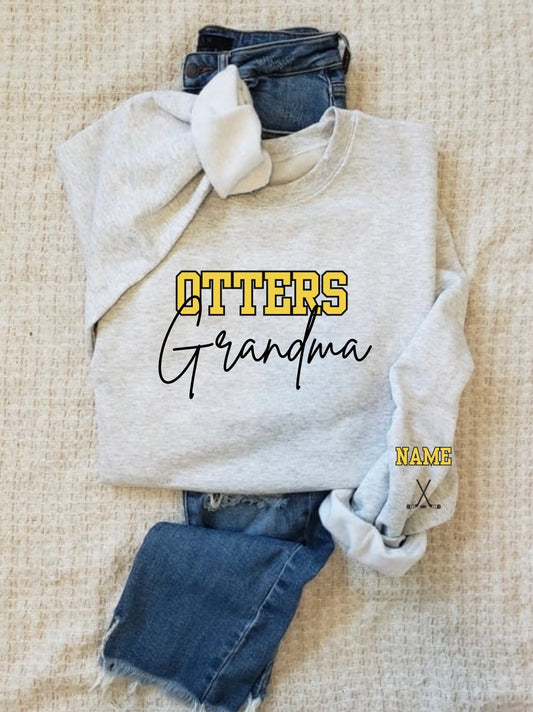 Otters Grandma Hockey Crew Sweatshirt