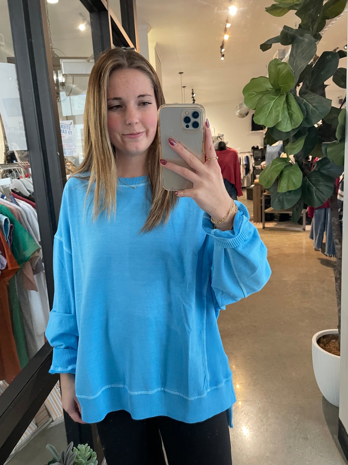 French Terry High Low Pullover