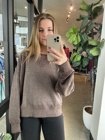 Burned out Crewneck Sweatshirt - Espresso