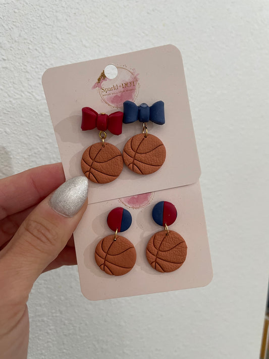 Sparkl+Dot Clay Baskteball Earrings