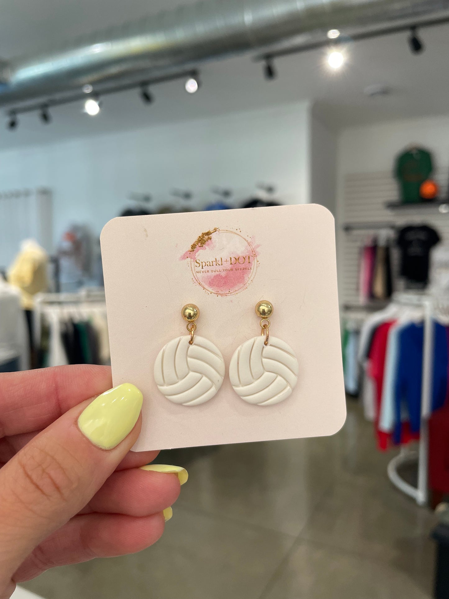 Sparkl+Dot Volleyball Ball Stud Earrings