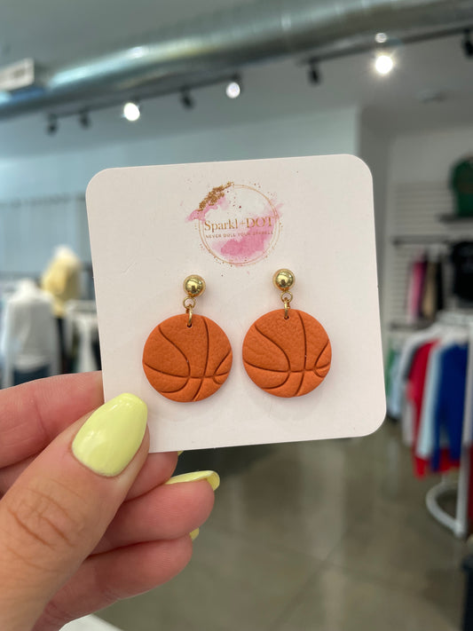 Sparkl+Dot Basketball Ball Stud Earrings