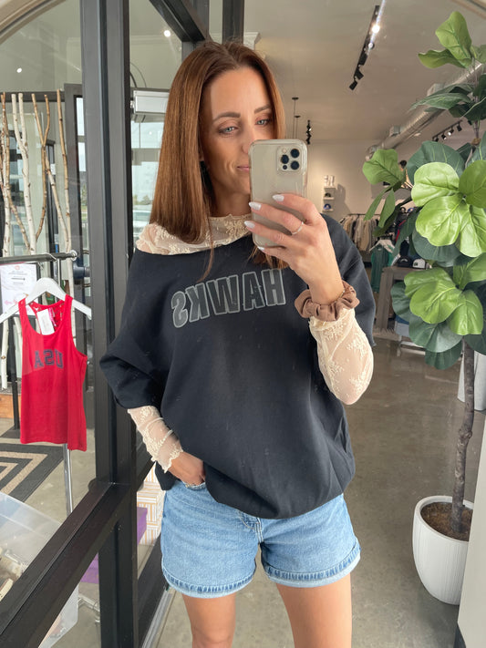 Off The Shoulder Short Sleeve Sweatshirt