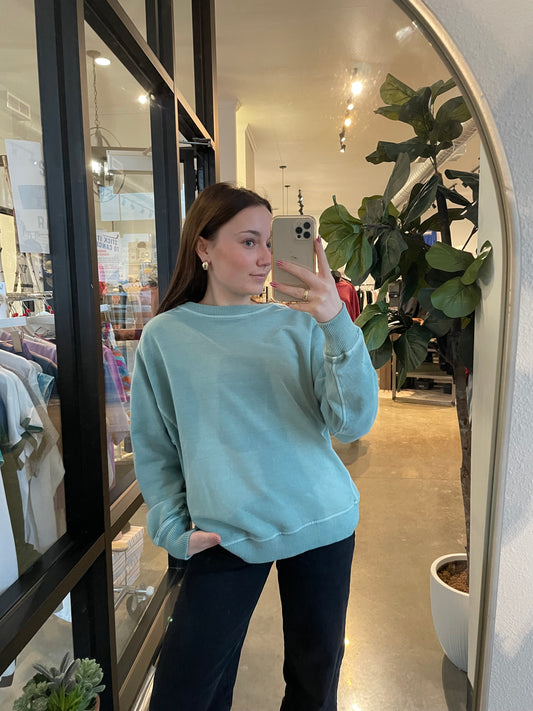 French Terry Pullover in Blue