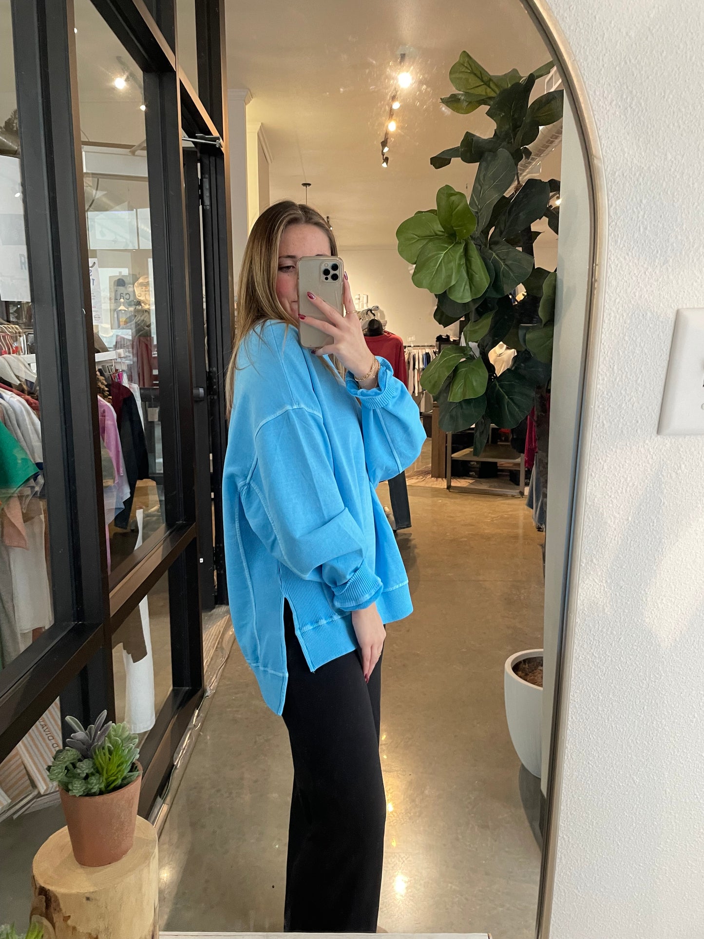 French Terry High Low Pullover