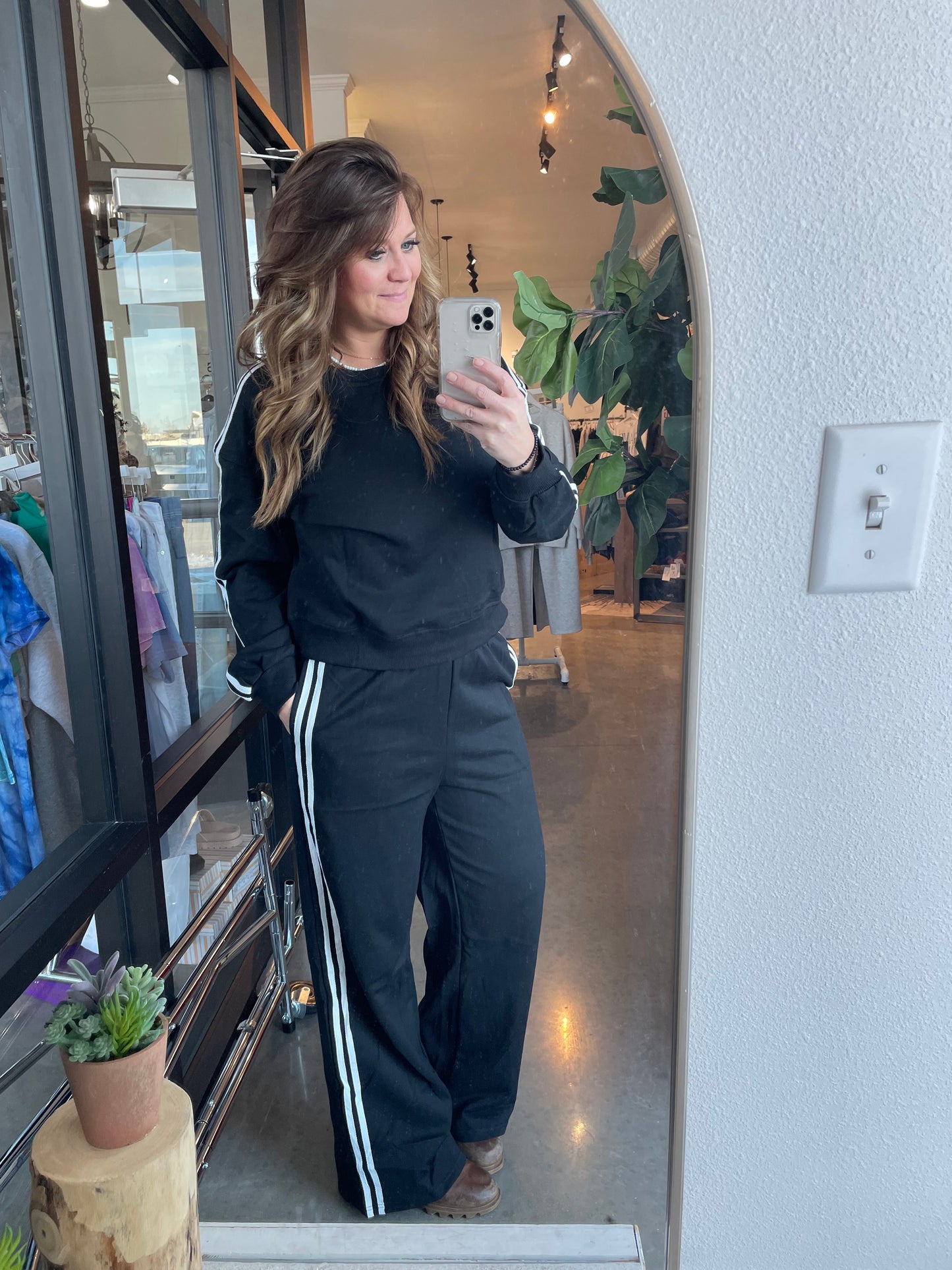 Striped Sport Pullover - Black