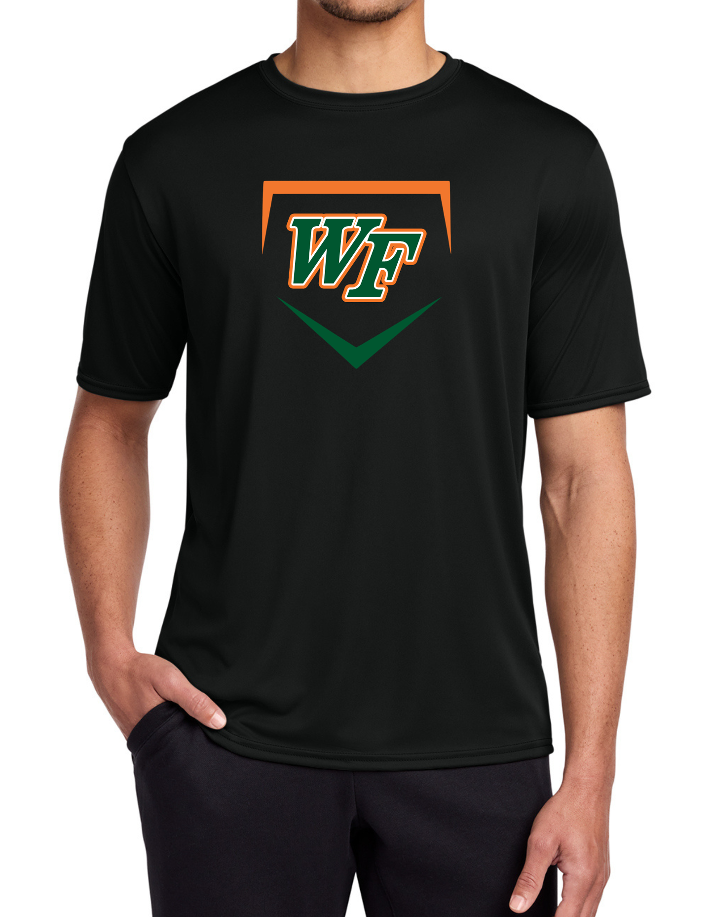 WF Baseball Home Plate Dry Fit Tee, Long Sleeve or Hoodie
