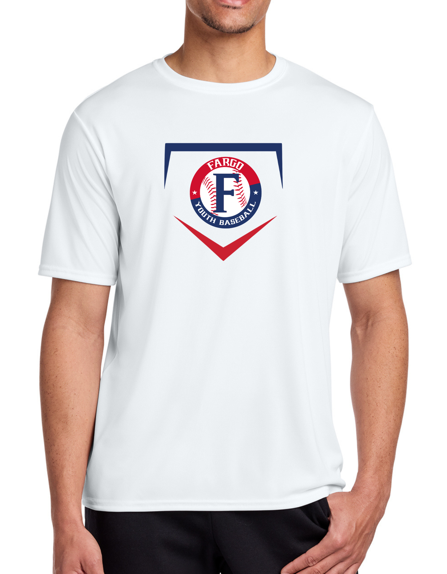 Fargo Youth Baseball Home Plate Dry Fit Tee or Long Sleeve