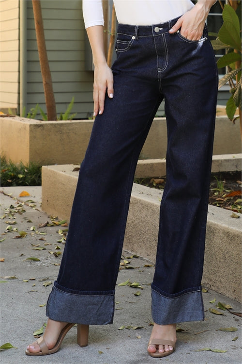 Folded Denim Jeans