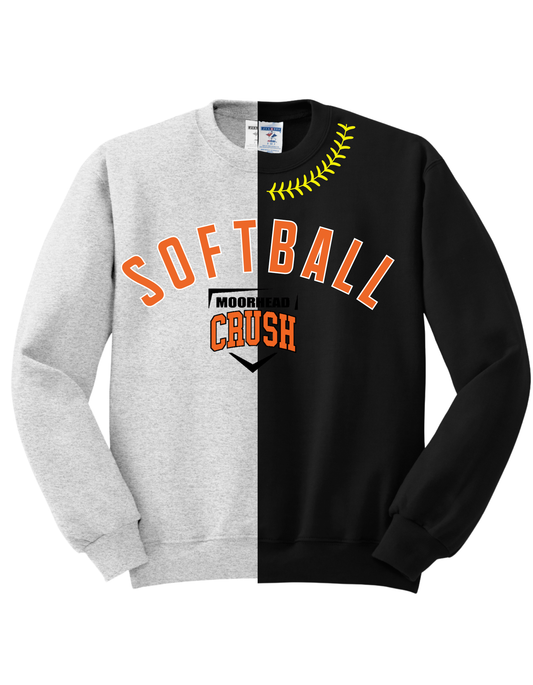 Moorhead Crush Softball Color-Block Crew Sweatshirts