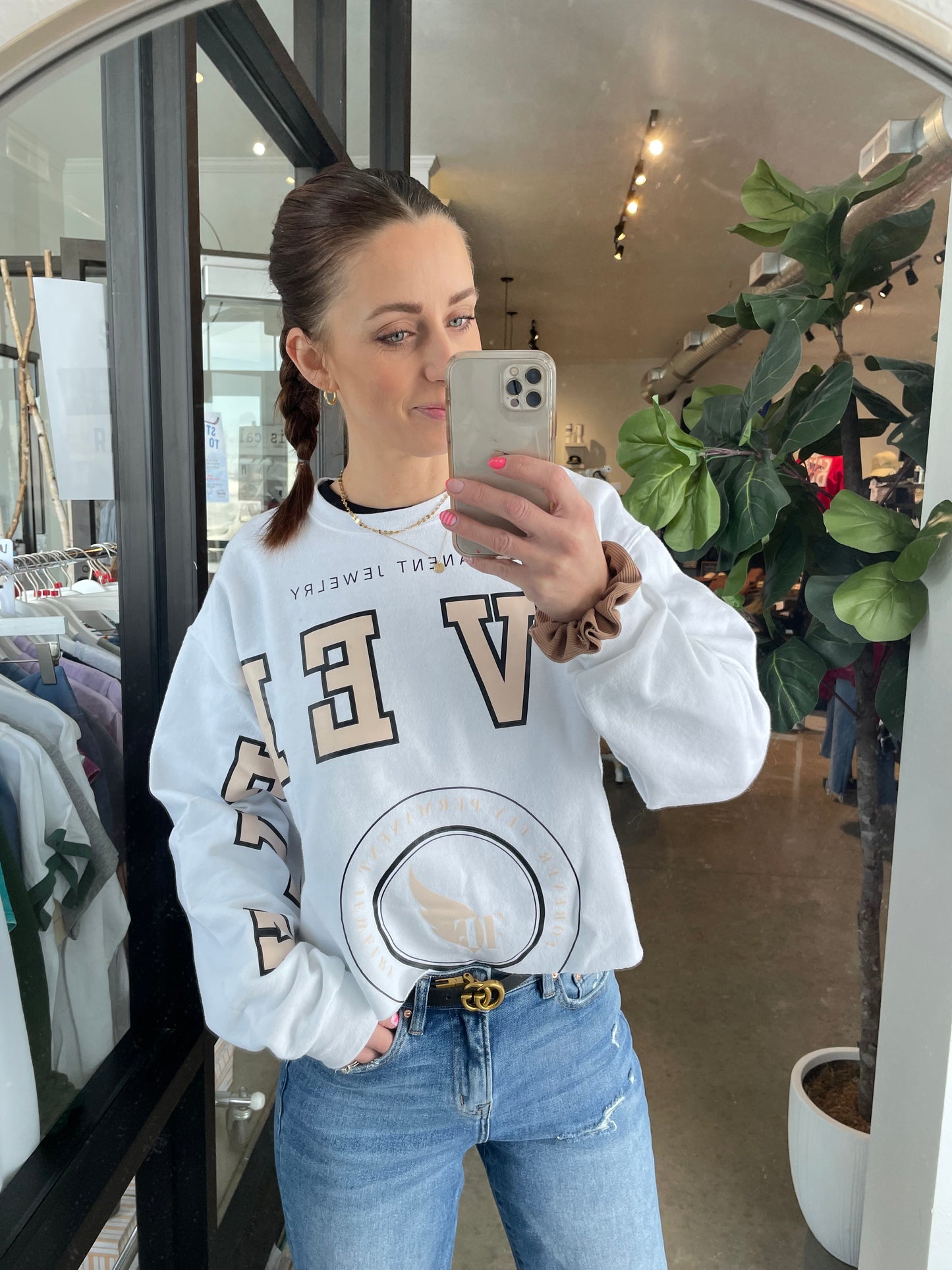 Large Letter Custom Cut Sweatshirt