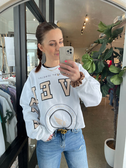 Large Letter Custom Cut Sweatshirt