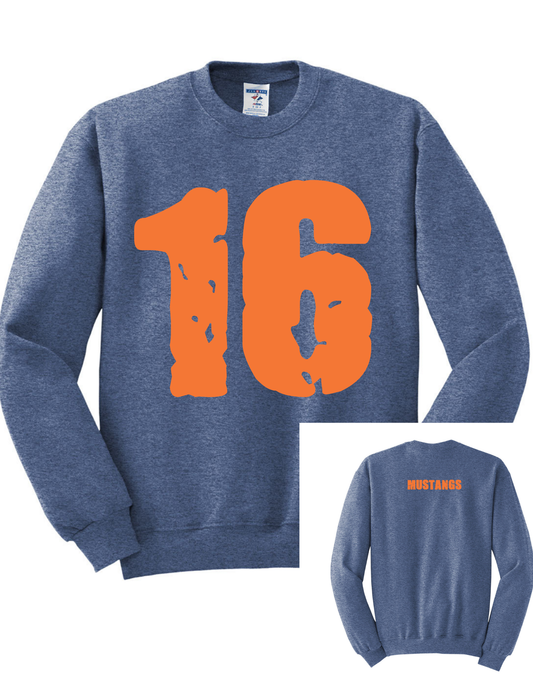 Mustangs Oversized Number Custom Crew