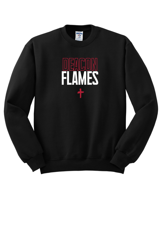 Flames Block Letter Tee, Long Sleeve or Hoodie