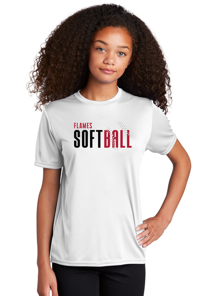 Flames Softball Dry Fit Tee, Long Sleeve or Hoodie