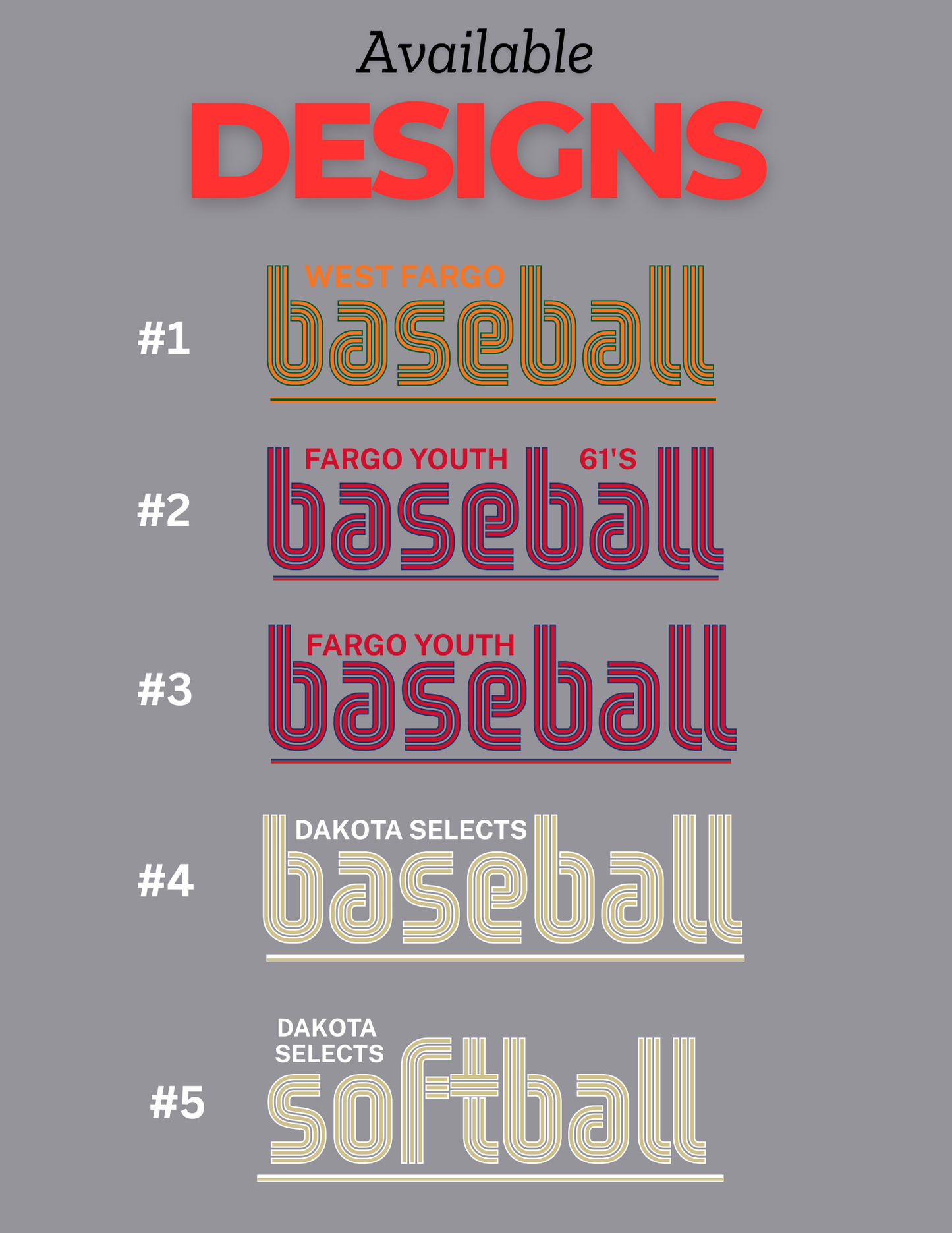 Adult Sports Triple Line Logos