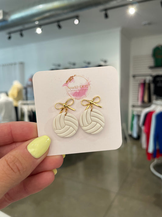 Sparkl+Dot Volleyball Bow Earrings