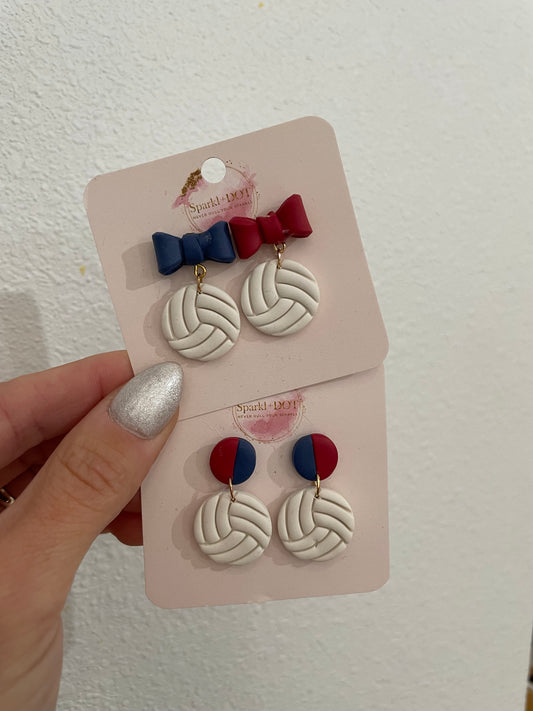 Sparkl+Dot Clay Volleyball Earrings