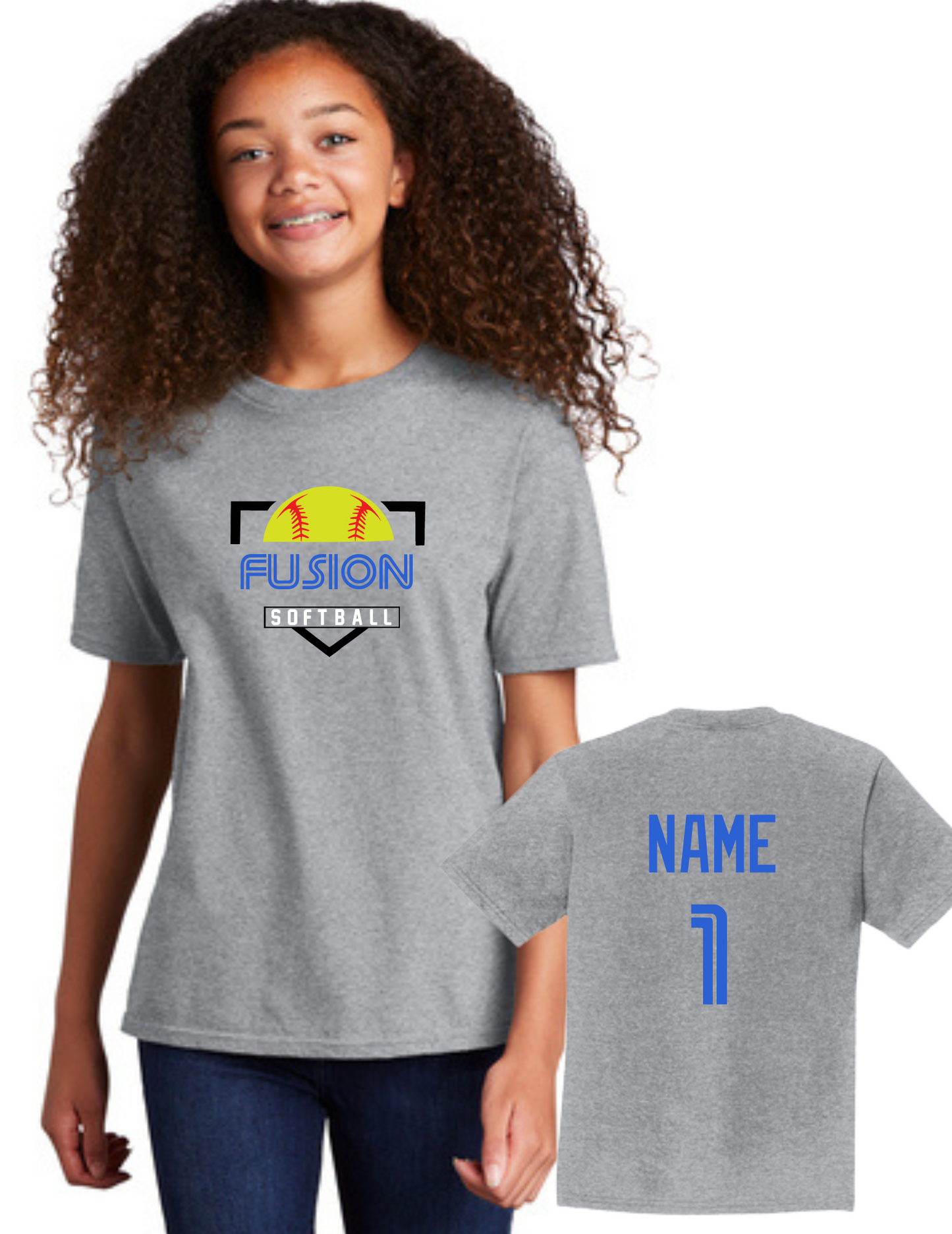 Youth Fusion Softball Tee or Crew