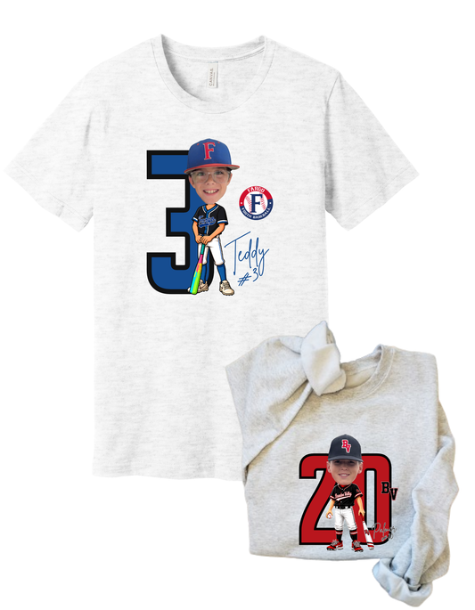 Custom XL Cartoon Image Tee or Crew